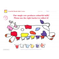 Use right bucket to collect colourful milk
